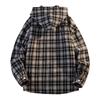 Men's And Women's Loose, Casual And Trendy Printed Checkered Hooded Shirt Men's Long-sleeved Button-down Shirt Jacket