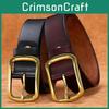 Genuine Leather Mens Belt With Two Layer Cowhide Material And Classic Alloy Pin Buckle For Casual And Formal Wear