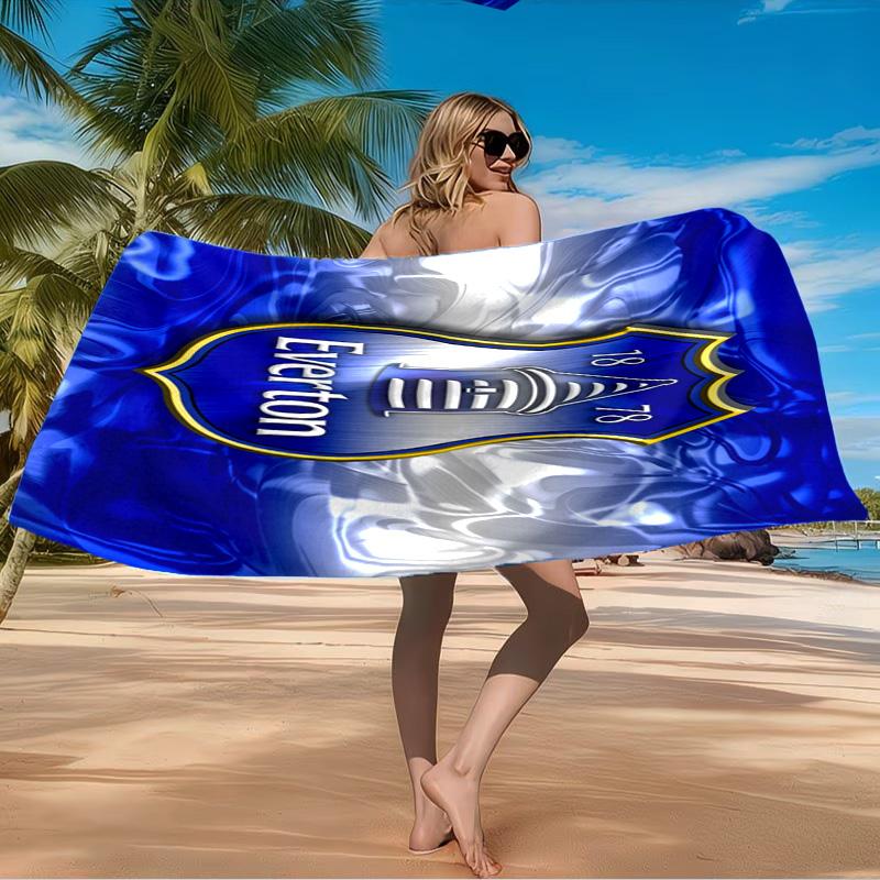 Asciugamano da Spiaggia con Stemma dell'Everton Football Club, Asciugamano da Spiaggia in Microfibra, Leggero e Asciugatura Rapida, per Viaggi Estivi, Piscina, Regalo di Compleanno per Fan