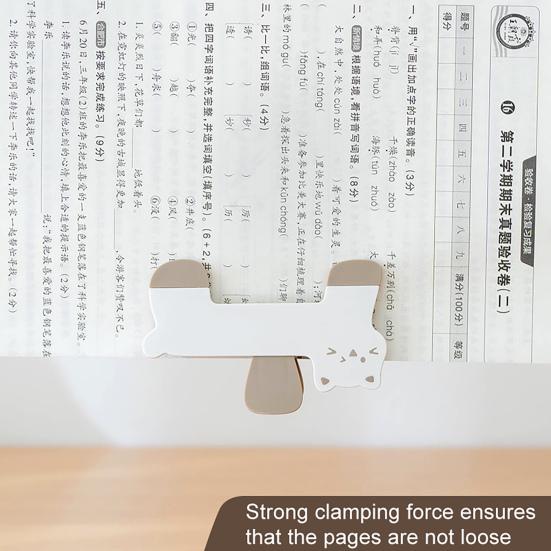 Kitten Book Holder Clip Simple Reading Auxiliary Fixed Book Clip Bookmark Plastic Reading Page Holders Creative Book Accessory