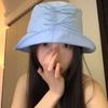 Solid Color Bowknot Fisherman Hat Sunscreen Canvas Basin Hat Male Bow Bucket Hat  Travel