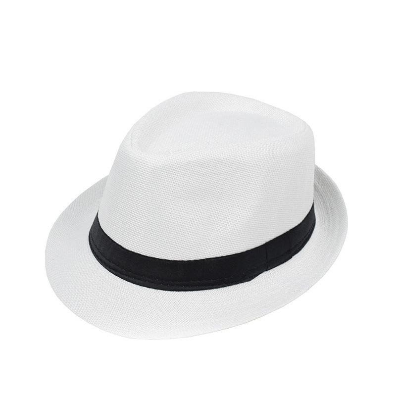 Linen Rolled-Brimmed Jazz Hat Summer British Retro Small Top Hat Outdoor Sun Hat