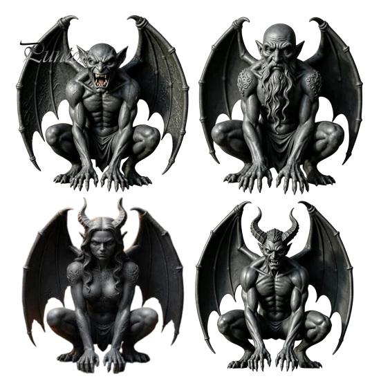Resin Ornaments for Home Decor Gargoyle Statue, Medieval Gothic Sculpture, Artistic Horror Small Sculptures Windowsill Decorative Craft Office Living