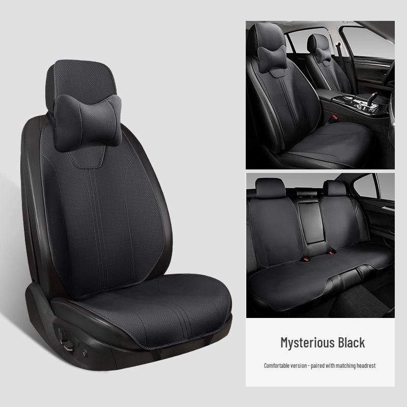 Four Seasons Suede Car Seat Cushion: Universal, Breathable, Slim Waist Design for All Seasons.