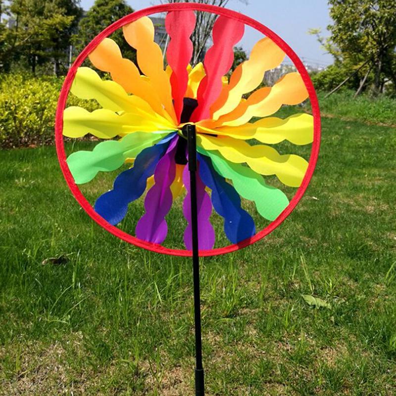Yard Garden Outdoor Decor Sunflower Windmill Whirling Wind Spinner Kids Toy