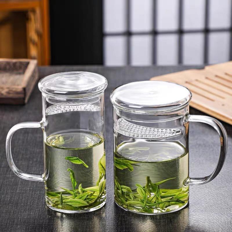 300/500ML 2 IN 1 Glass Tea Cup with Infuser and Lid Borosilicate Clear Filter Tea Mug Heat Resistance Flower Puer Maker Teacups