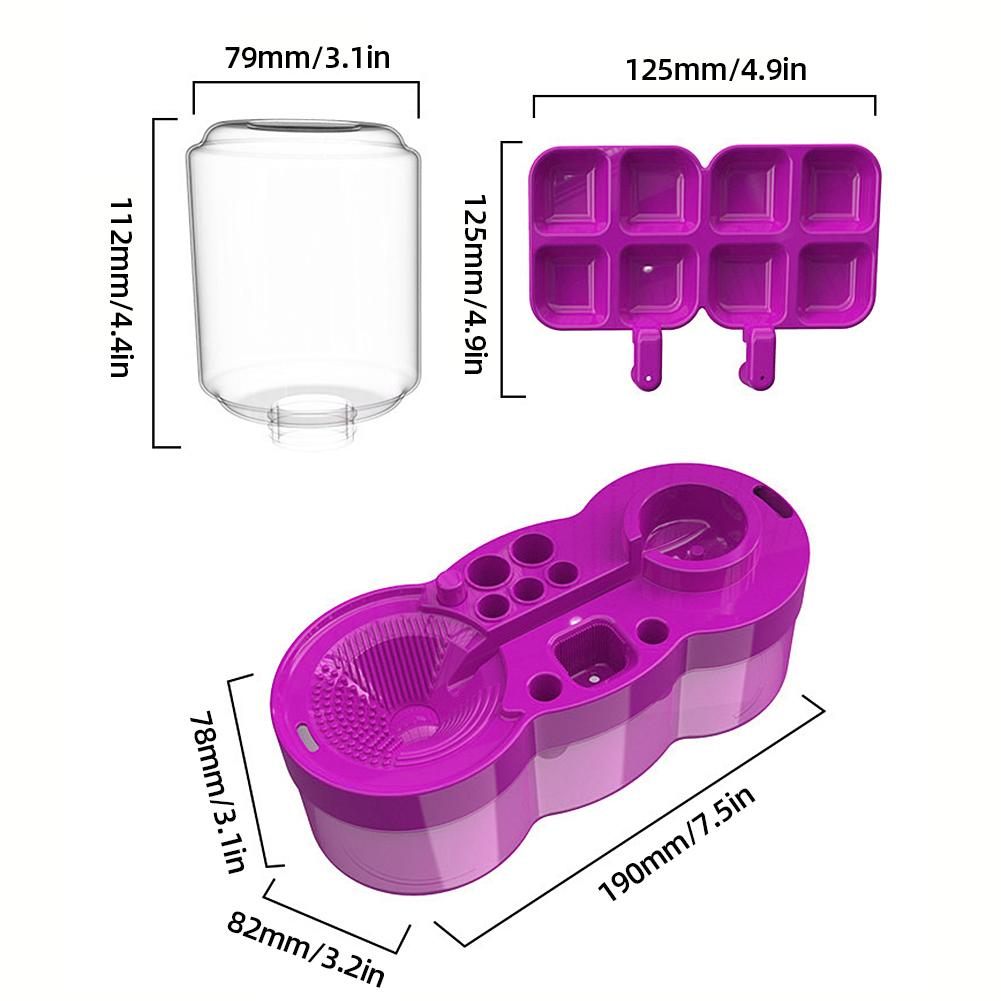 Farbpinselwascher mit Ablassknopf Automatische Wasserzirkulation Farbpinselreinigungsmaschine Gerät Aquarellstift Reinigungswerkzeuge