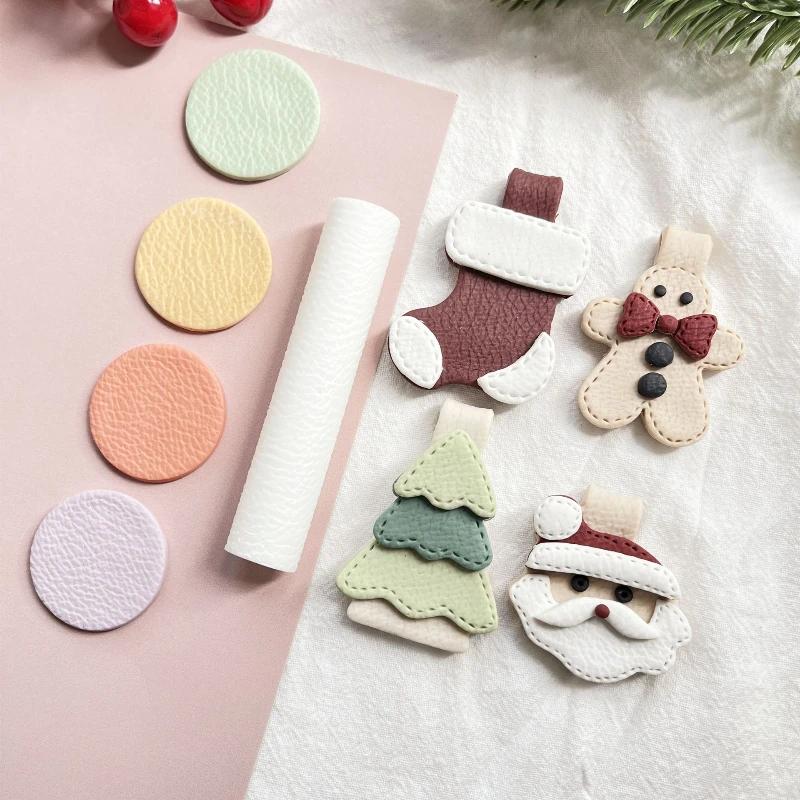 Leather-Texture Polymer Clay Roller & Earring Mold Set - Embossing Stamp Tool for Jewelry Making Crafts DIY Accessories