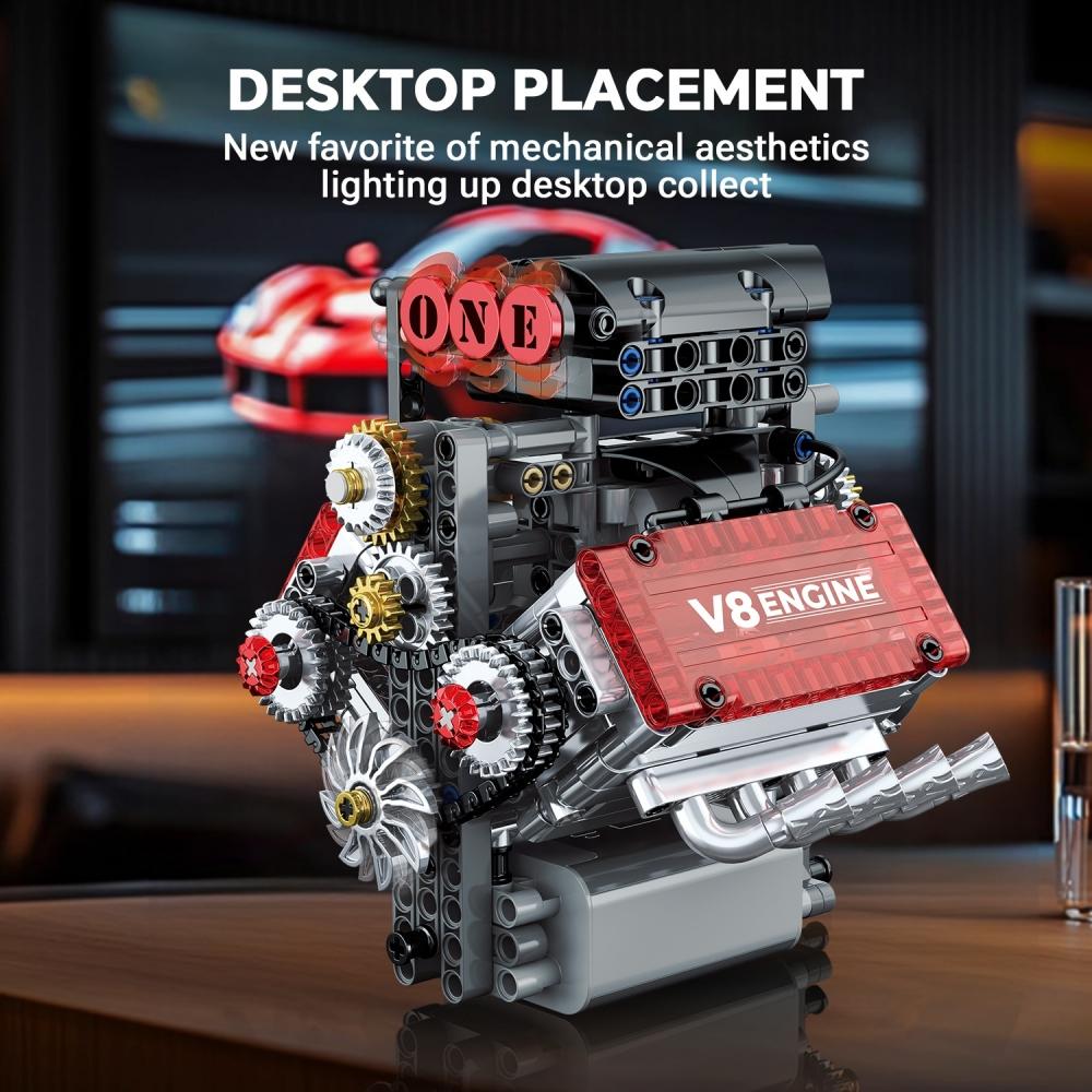 V8 Engine Technic Building Set 478PCS Motorized Mechanical Model Car Kit DIY Project Christmas Birthday Gift For Men