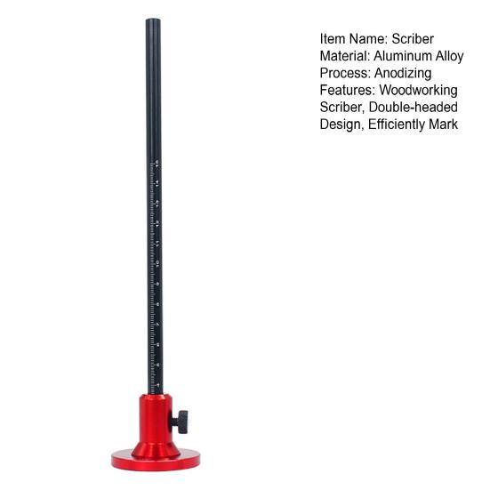 Woodworking Scriber with Dual Scale Adjustable Mortise Marker Aluminum Alloy Wear-resistant Scriber for Precision Marking