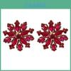 Flower Design Alloy Exaggerated Earrings With Gold Ear Pins For Women