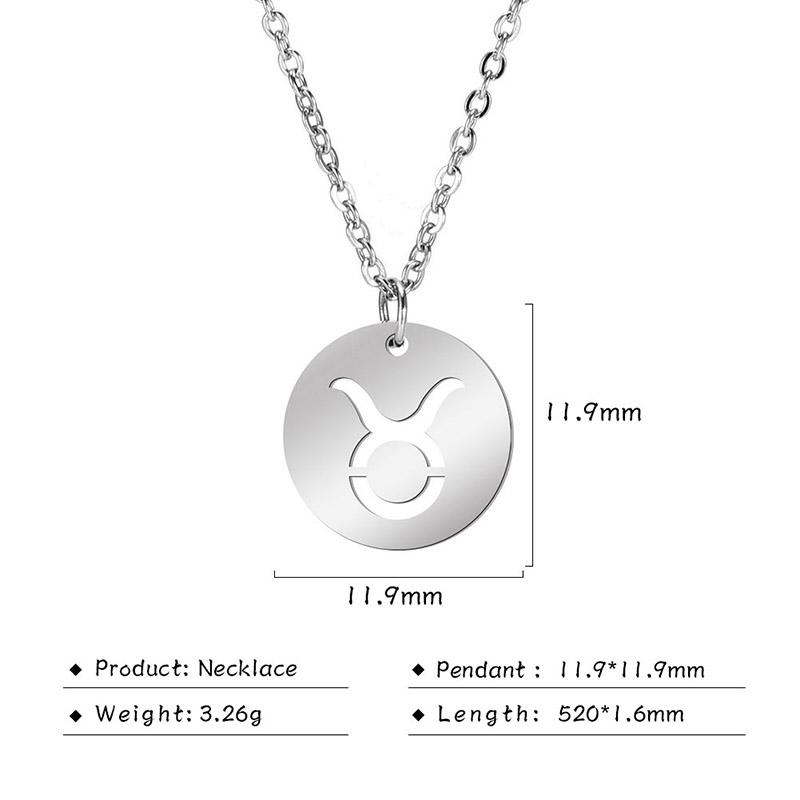 Rustfritt stål Stjerne Stjernetegn Halskjeder 12 Constellation Choker Anheng Væren Libra Leo Collier Bursdagsgave