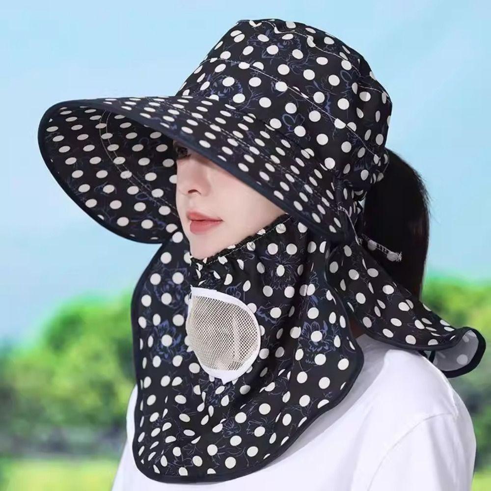 Breathable Tea Picking Work Hat UV Protection Fisherman's Hat Face Mask Sun Hat  Summer Outdoor