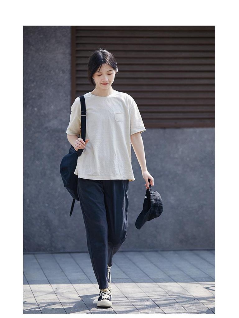 Artistic Leisure Retro Women's Soft Cotton Linen Short Sleeve T-Shirt - Milky White, Casual, and Versatile.