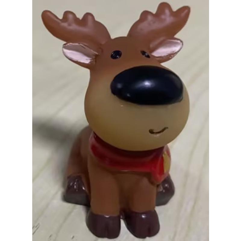 

Рождественский Олень Снег Сани Деда Мороза Олень Тележка Микро-ландшафт Снежная Сцена Украшения Локомотив Вагоны Смола Украшения Black-nosed sitting elk