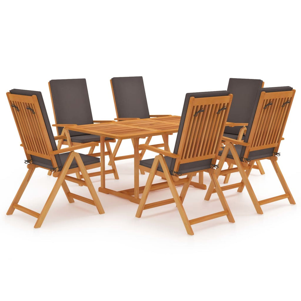 Ensemble à Manger de jardin 7pcs coussins  Bois teck massif