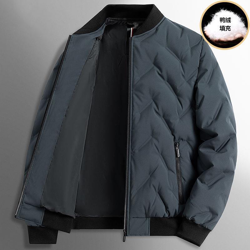 Quality light luxury down jacket men's light and thin short medium business men's baseball collar jacket dad jacket tide