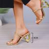 Fashion Fashion Women Shoes Summer New Style Square Heels Comfor Versatile Women's Sandals Simple Women Slippersanti Slip Heels Sandals