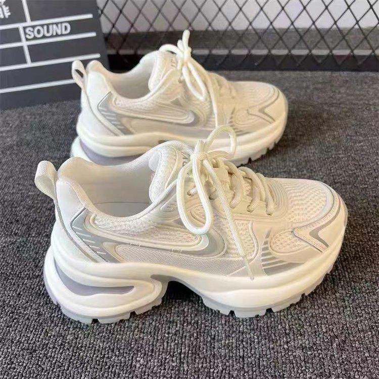 Popular fried street platform dad shoes women increase ins tide 2025 new summer mesh breathable casual sports shoes