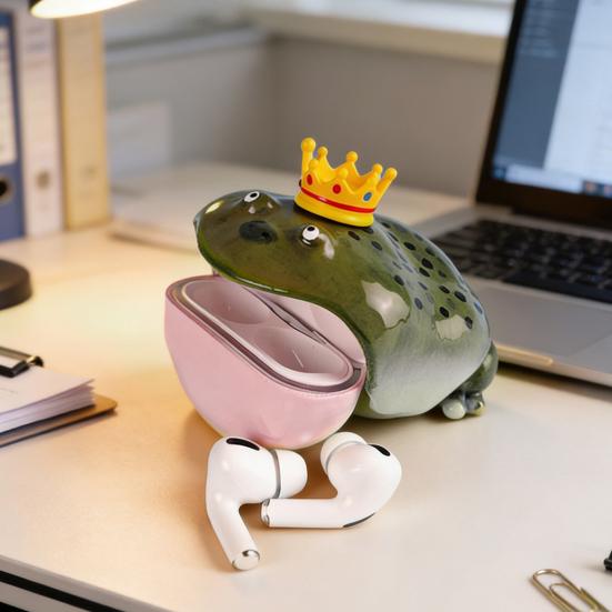 Custodia Protettiva Rana Novità Custodia Auricolari Rana Brutta Copertura Protettiva Animale Divertente per Auricolari Wireless per Airpods