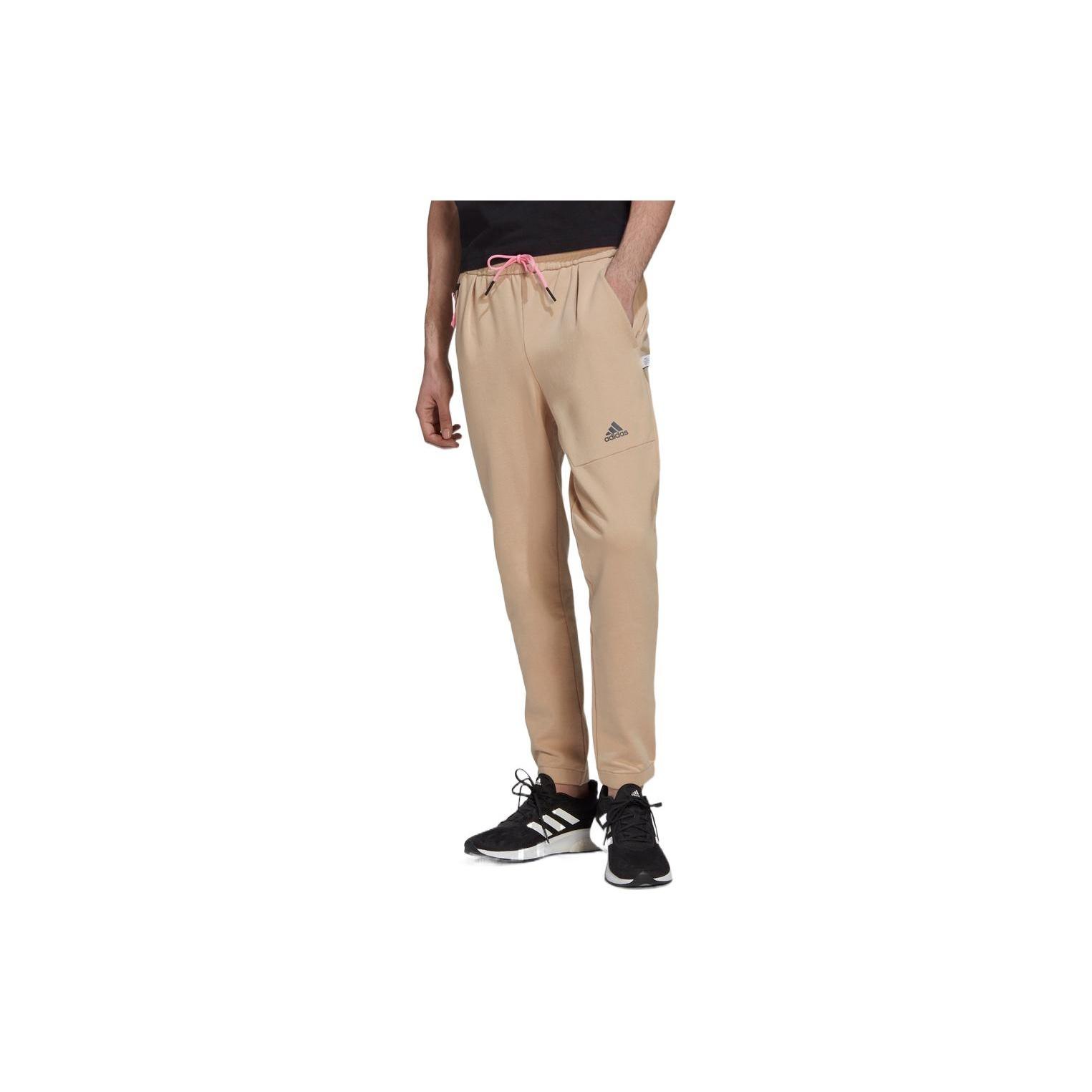 Men s adidas Logo Printing Straight Sports Pants/Trousers/Joggers Light Brown HI5384 XXL