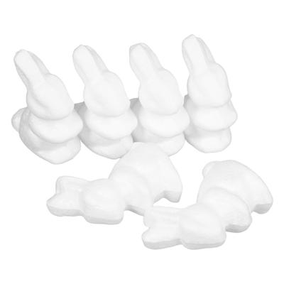 6 Pièces Adorables Jardin d'Enfants Peinture à la Main Bricolage Artisanat Lapin Modelage Ornements