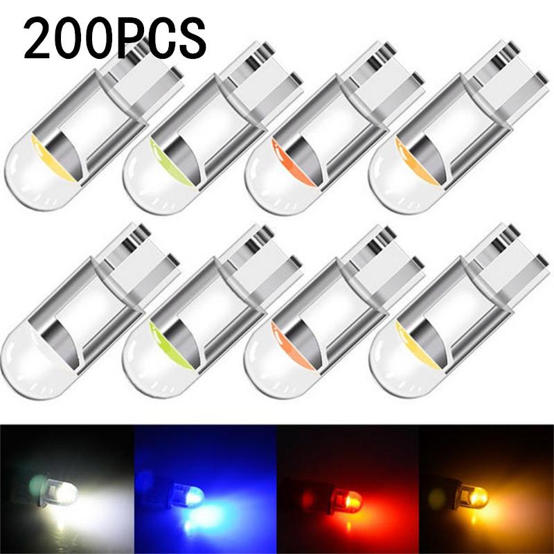 Wholesale 50/100/200PCS 12VT10 W5W Car LED Light Canbus Glass COB Reading Dome Lamp Marker Wedge License Plate Light Bulb