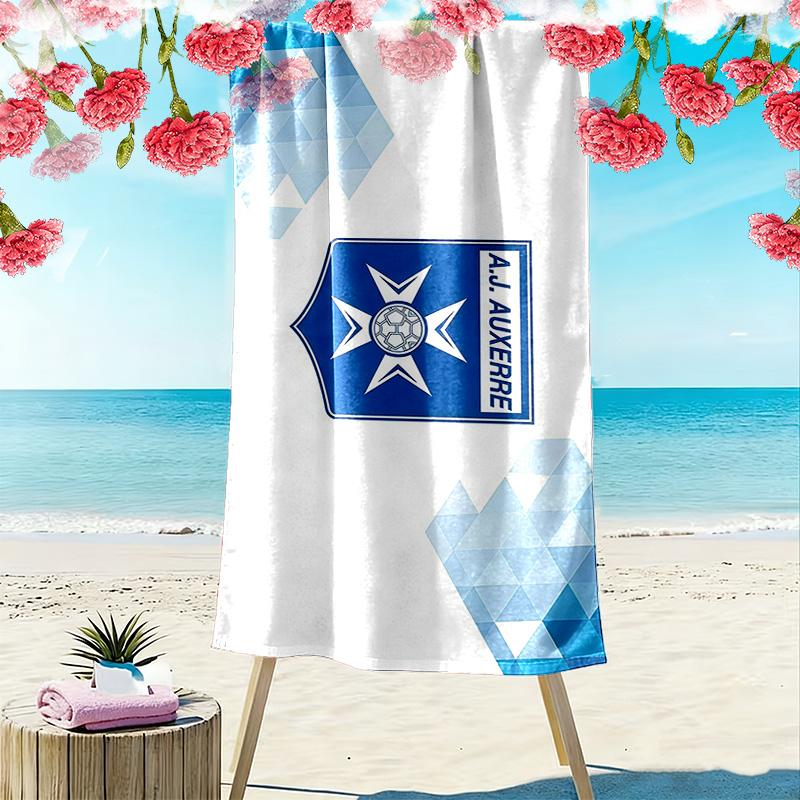 AJ Auxerre Print Beach Towel, Large Soft Quick Dry Towel for Beach Camping Swimming