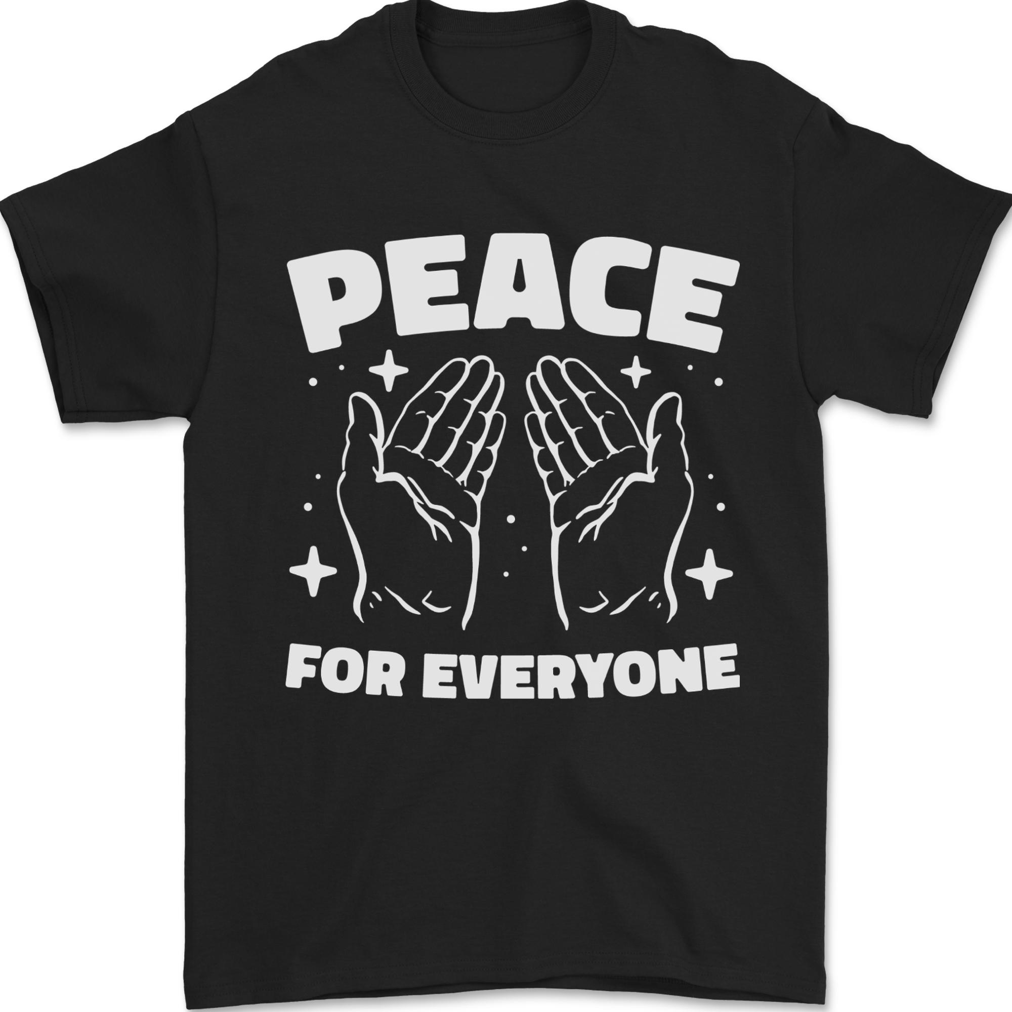 Peace for Everyone Anti-War Love Freedom Mens T-Shirt 100% Cotton L