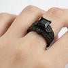 Love Black and Gold Two-piece Ring, Set with Black Diamonds and Zircon, Simple and Fashionable Personalized Ring.