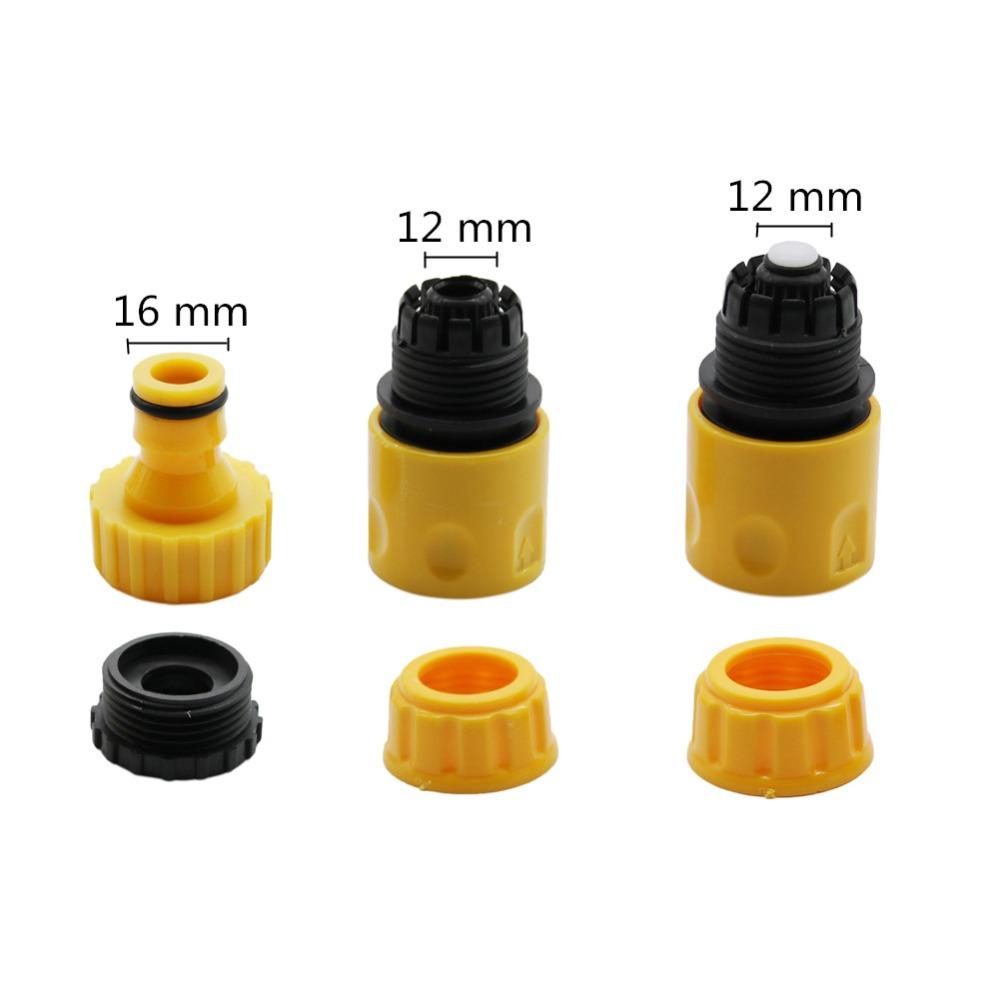 3 Pcs/lot Garden Water Quick Connector Irrigation Water Gun Coupling Waterstop Connector 16mm Pipe Car Washing Fittings