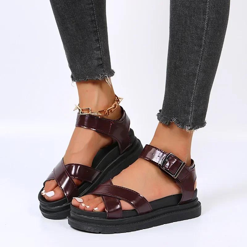 2025New Women Gladiator Sandals  Summer Platform Sandals Buckle Strap Casual Shoes  Plus Size  Europe