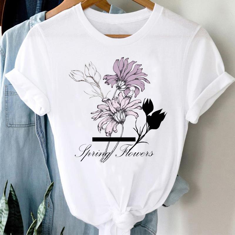 (Asian Size) Printed Female Clothing Women Tee Letter Cute 90s Sweet Lady  T Shirt  Casual Fashion Top Graphic Short Sleeve T-shirts