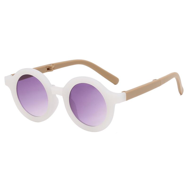 2025 ins cute sunscreen and UV resistant male and female children's glasses UV400 Folding new children's baby concave shaped