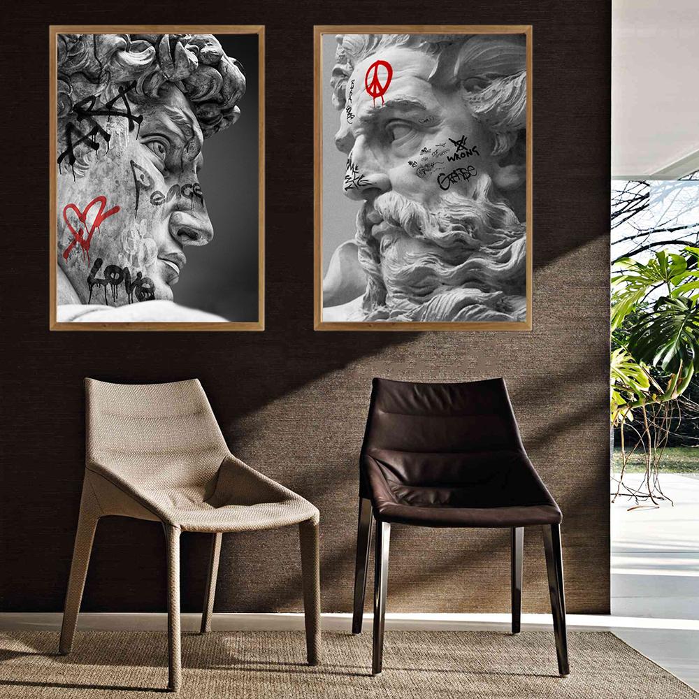 Nowoczesna minimalistyczna sztuka abstrakcyjna dzieło David rzeźba plakat na płótnie Home Wall artystyczny obraz grafika sypialnia