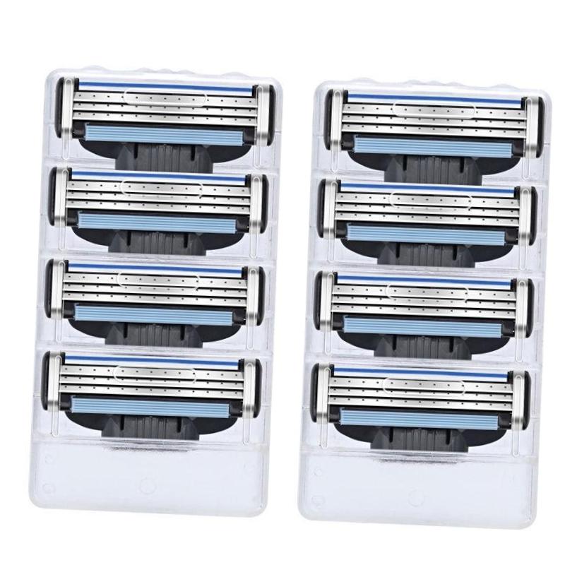 New 8Pcs Blade Men Shaving Cassettes Shaving Cartridge Razor Blades 8Pcs