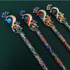 Chinese Crystal Peacock Hairpin Retro Women's Enamel Cloisonn Is Handmade Jewelry Travel Photography Styling Tools Accessories