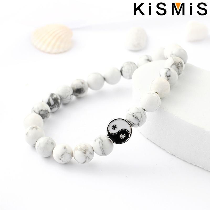 Neues Naturstein Yin Yang Perlenarmband Klassisches verstellbares Armband für Männer Frauen Best Friend Geschenk