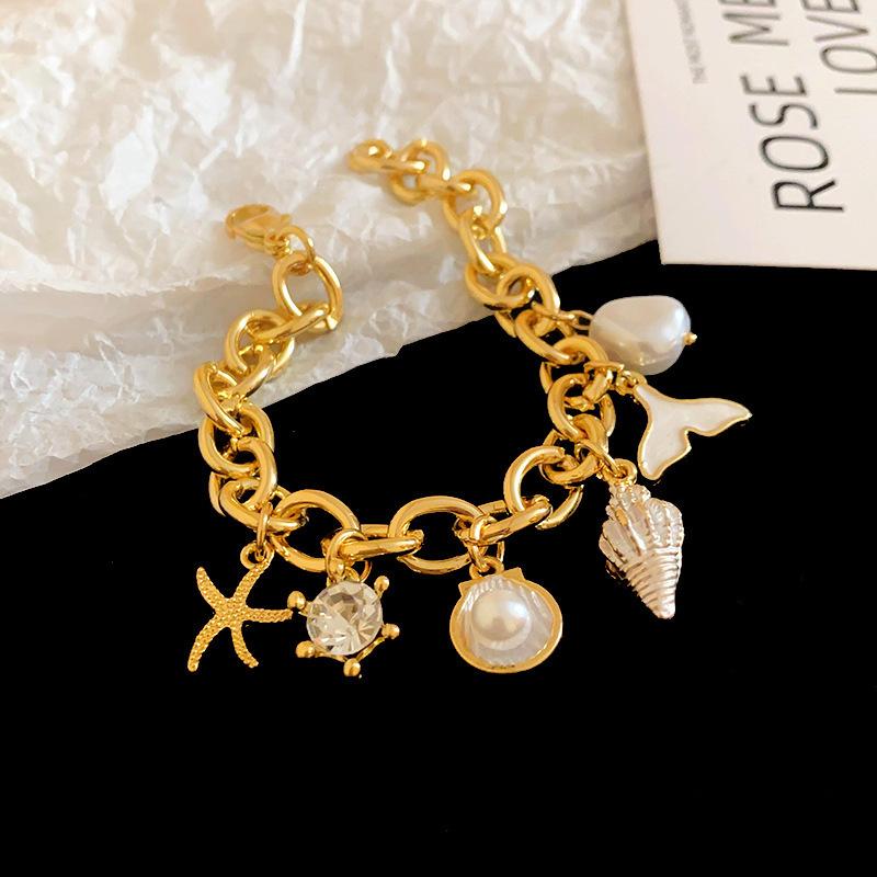 Seaside Vacation Wind Starfish Ocean Series Silver Needle Earrings Summer Personality Temperament Necklace Bracelet Earrings