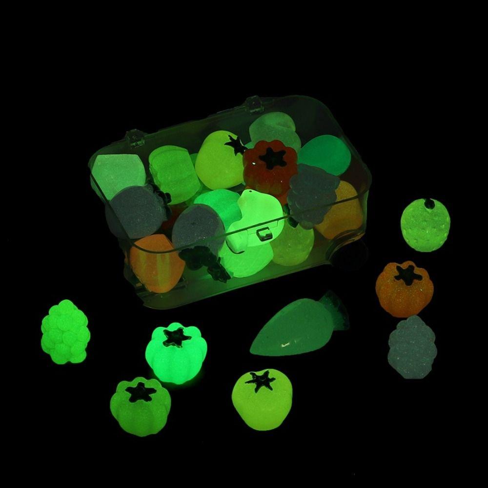 Retractable Wheels Mini Suitcase Fruits Glow In The Dark Luminous Fruits Toy  Jewelery Storage Box
