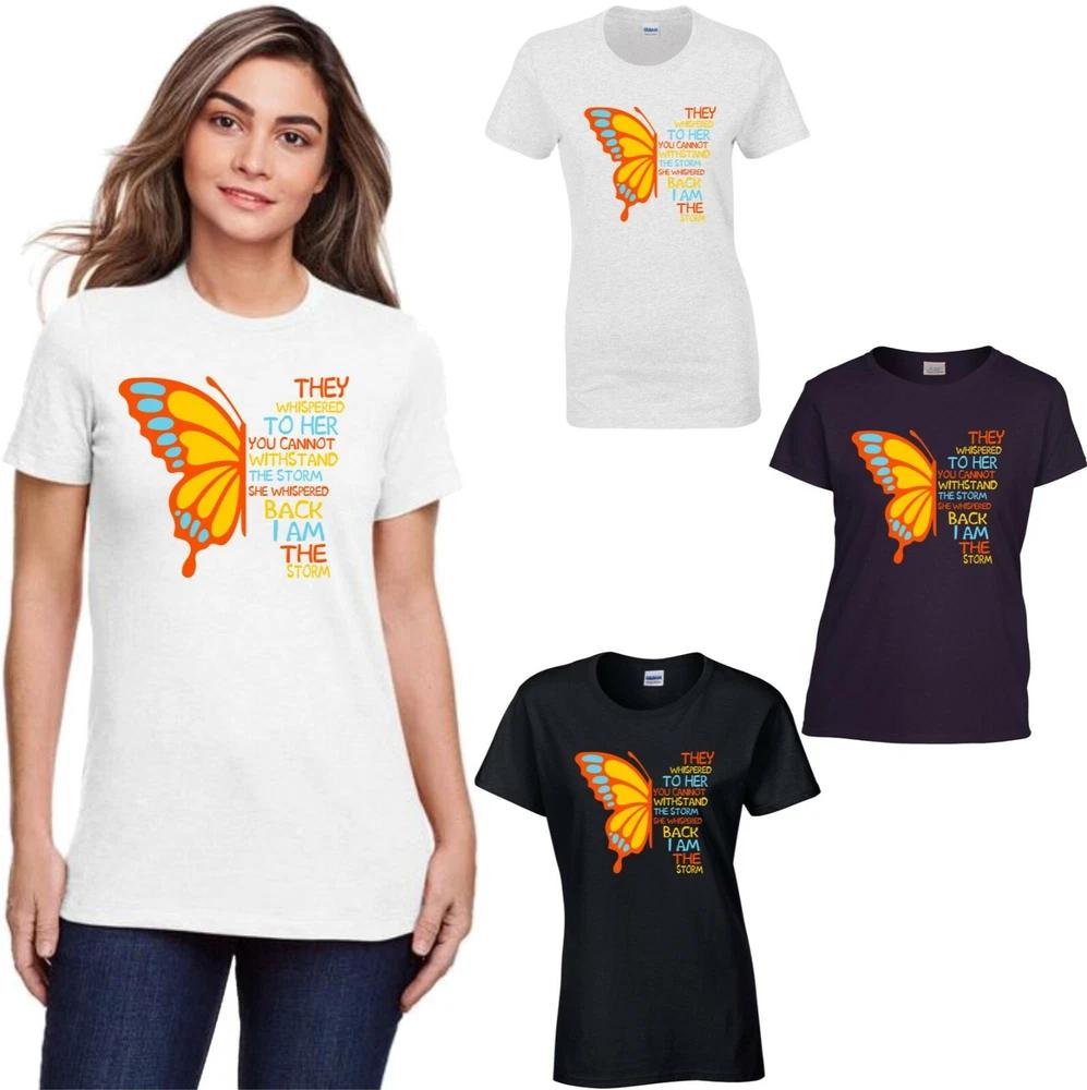 Unisex Day Butterfly Tshirt Unisex Power Awareness I Am The Storm Gift Tee Top