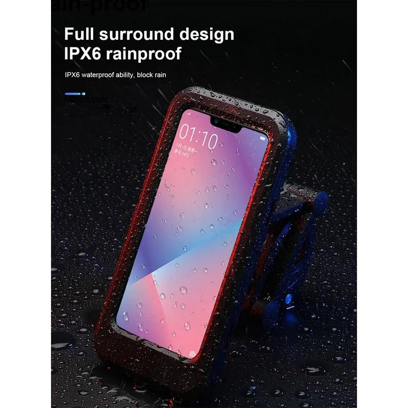 360 ° Rotating Waterproof Motorcycle Phone Holder Suitable for Bicycles and GPS Navigation Devices