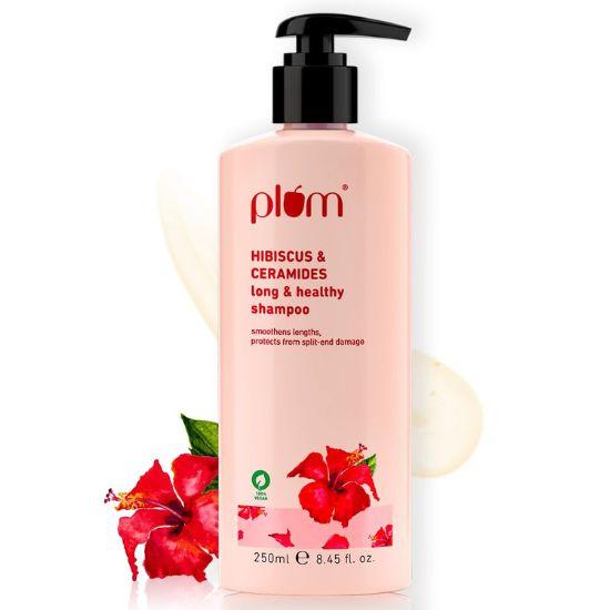 Plum Hibiscus & Ceramides Shampoo | For Silky, Smooth, Long Hair | Shampoo for Women and Men | 250ml