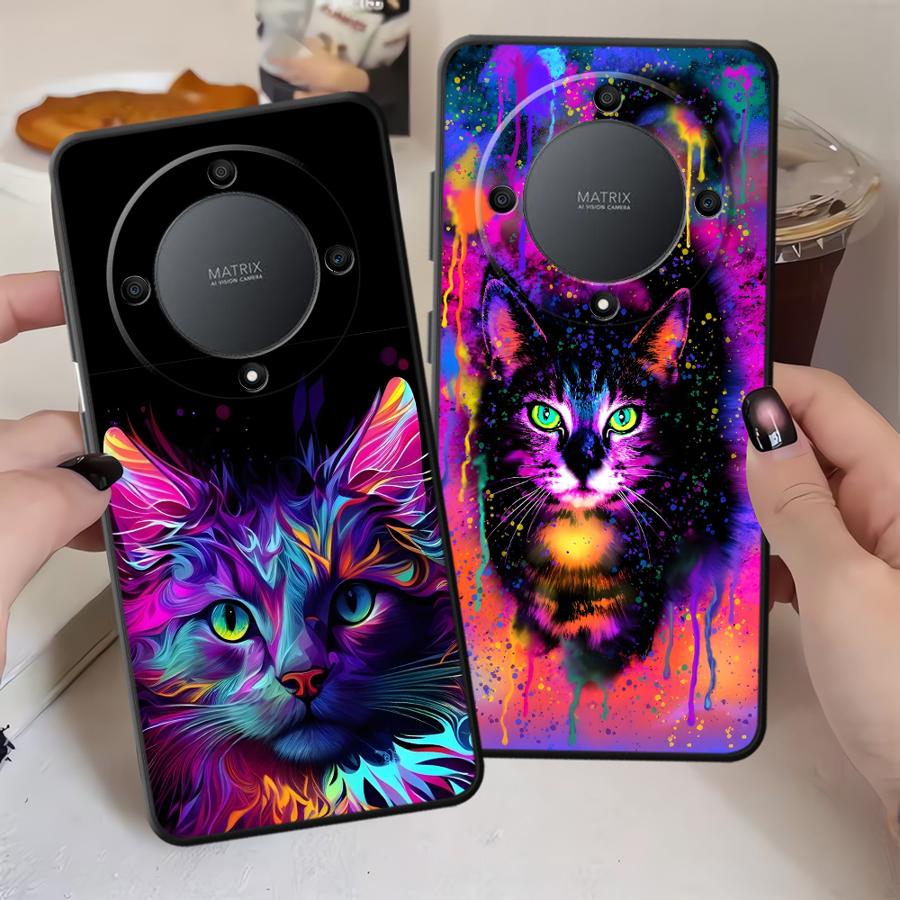 Funda Phone Cover Case for Honor X6 X5b 200 400 Lite 8X Magic5Lite 70 X8 X9a 90 X7 Cool Colored Cat