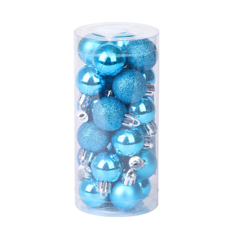 24pcs 3cm Party Supplies Crafts Home Decor Ball Bauble Christmas Tree Decoration Drop Pendant Xmas Hanging