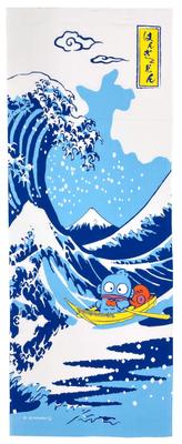Toalha de Mão Padrão Japonês Sanrio Hangyodon A Grande Onda de Presente Feito no Japão "A Kanagawa"