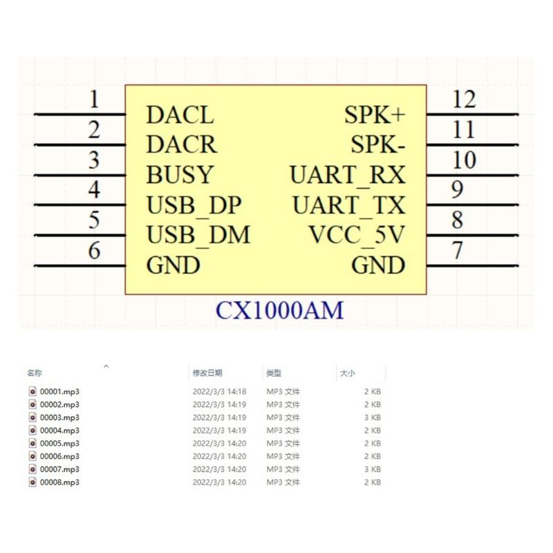 MP3 Voice Chip with Easy Microcontroller Control Supports MP3 and WAV Decoding for Toy and Home Automation