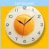 Digital Silent Quartz Wall Fried Egg Clock With Acrylic Frame For Kitchen Dining Room Decor