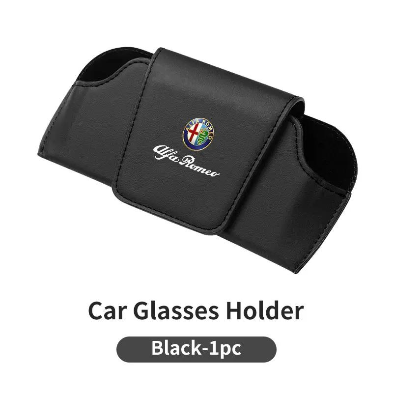 Car Glasses Case Sun Visor Eyeglass Holder Card Ticket Clip For Alfa Romeo Giulia 147 Mito 156 159 166 GT Stelvio Brera Volante