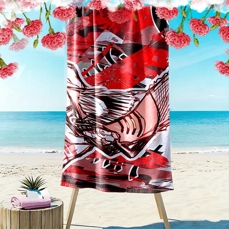 Chainsaw Man Print Beach Towel, Large Soft Quick Dry Towel for Beach Camping Swimming